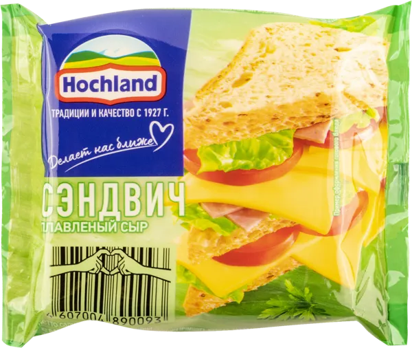 Изображение Сыр Плавленый Хохланд сэндвич 8 ломтиков Хохланд Руссланд м/у, 150 г