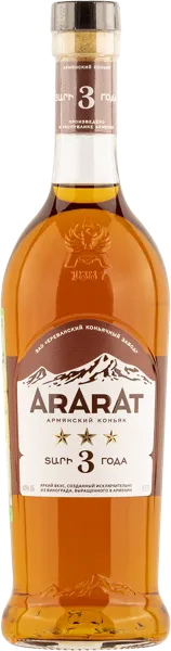 Изображение Коньяк 3 года 40% Арарат 3 звезды ЕКЗ с/б, 0,5 л