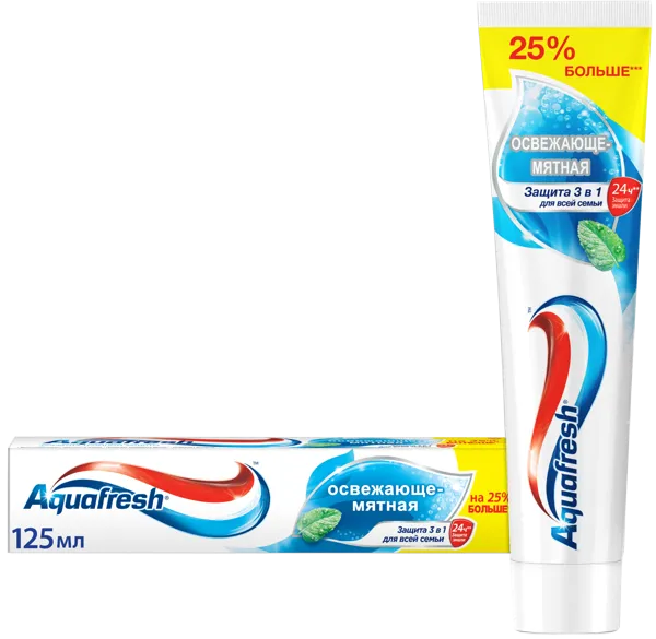 Изображение Зубная паста от кариеса Аквафреш освежающе мятная Глаксо Смит Кляйн к/у, 125 мл