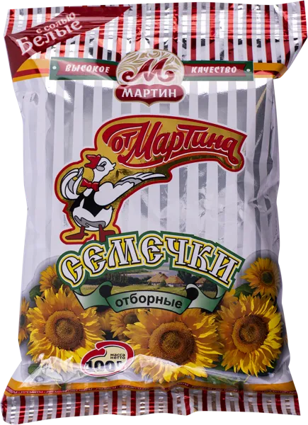 Изображение Семечки подсолнечника От Мартина белые с солью Мартин м/у, 100 г