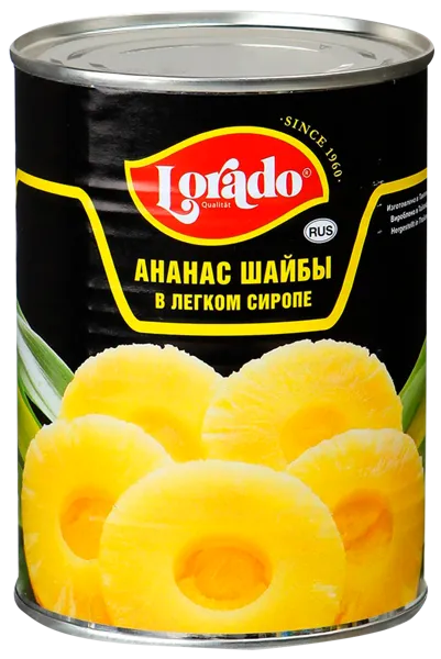 Изображение Ананасы в сиропе Лорадо шайбы Меркур Гамбург ж/б, 580 г