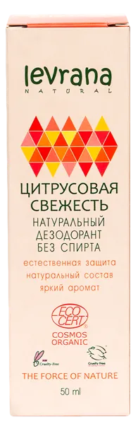 Изображение Дезодорант спрей женский Леврана БИО цитрусовая свежесть Леврана ООО к/у, 50 мл