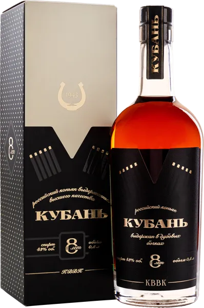 Изображение Коньяк 8 лет 43% Кубань кввк Новокубанский с/б, 0,5 л
