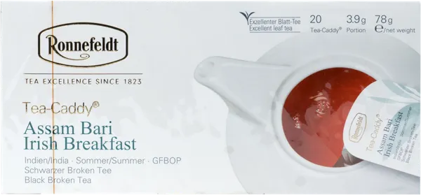 Изображение Чай черный в пакетиках на чайник Роннефельд Ти Кадди ассам бари айриш брекфест Роннефельд кор, 20*3,9 г