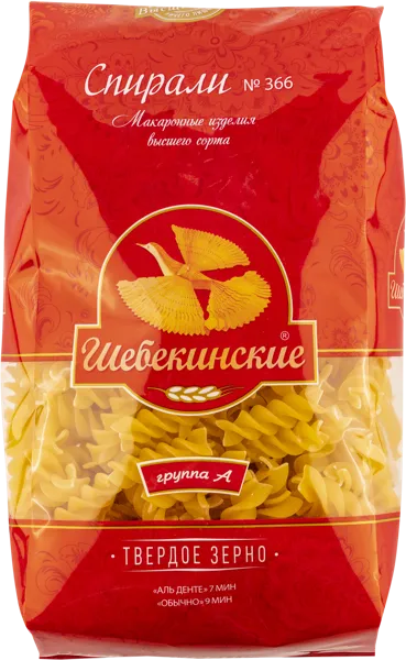 Изображение Макароны крупные Шебекинские спирали №366 МакПром м/у, 450 г