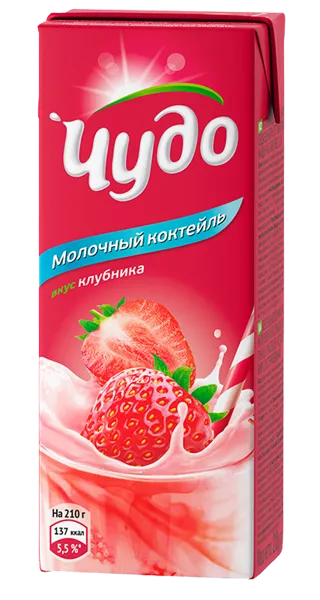 Изображение Коктейль 2% молочный Чудо клубника ВБД т/п, 200 мл