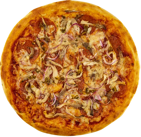 Изображение Пицца на томатном соусе Фирменная Пеперони с перцем халапеньо острая СП ТАБРИС карт/уп, 480 г