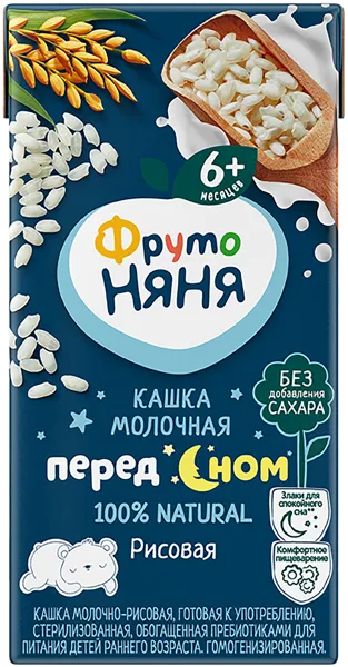 Изображение Каша с 6 мес с молоком Фрутоняня рисовая Прогресс т/п, 200 г