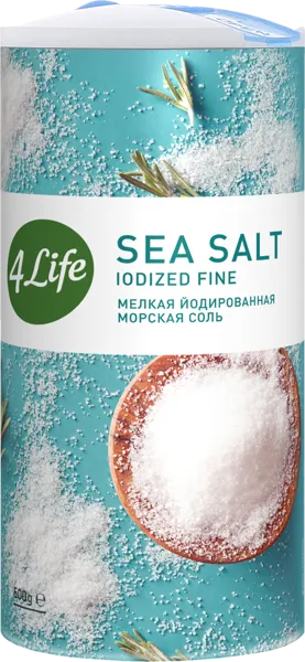Изображение Соль морская 4Лайф йодированая мелкая Копэкер Агро кор, 500 г