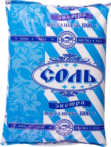 Изображение Соль поваренная пищевая в/с Полесье экстра мелкая Мозырьсоль м/у, 1 КГ