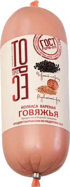 Изображение Колбаса вареная Торес говяжья г.Туапсе м/у, 450 г