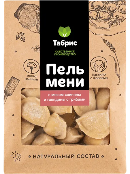 Изображение Пельмени замороженные Свино-говяжьи с грибами СП ТАБРИС м/у, 1000 г