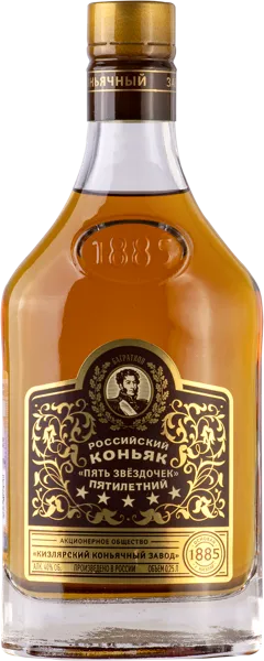 Изображение Коньяк 5 лет 40% Кизляр 5 звезд ГУП с/б, 0,25 л