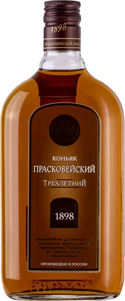 Изображение Коньяк 3 года 40% Прасковейский 3 звезды Прасковейское с/б, 0,5 л