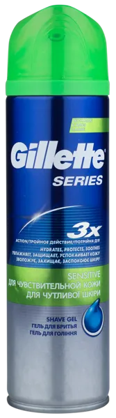 Изображение Гель для бритья Жиллетт чувствительная кожа алоэ Проктер Энд Гэмбл ж/б, 200 мл