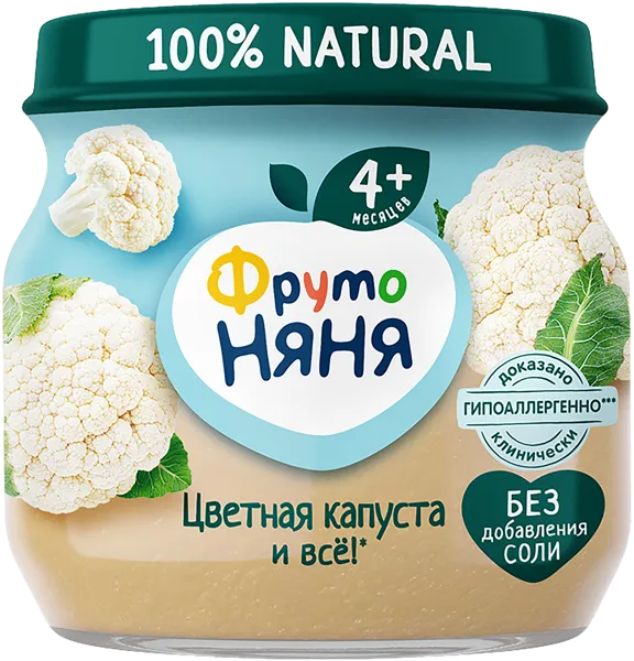 Изображение Пюре овощное с 4,5 мес Фрутоняня цветная капуста Прогресс с/б, 80 г