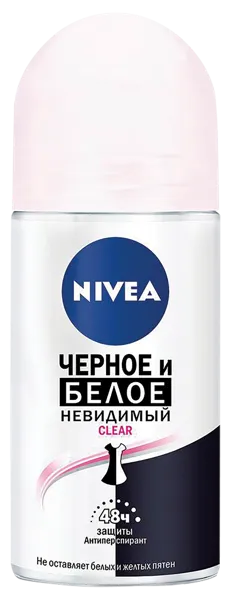 Изображение Антиперспирант шар женский Нивея клеа невидимый черное и белое Байерсдорф с/б, 50 мл