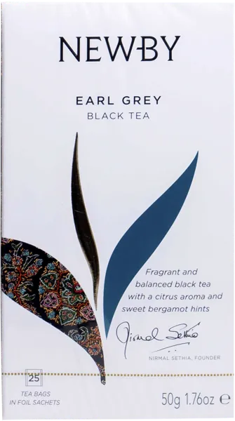 Изображение Чай черный в пакетиках Ньюби эрл грей Ньюби Тиз кор, 25*2 г