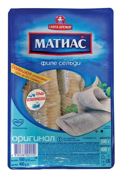 Изображение Пресервы Матиас филе сельди оригинальное Санта Бремор СП п/у, 500 г