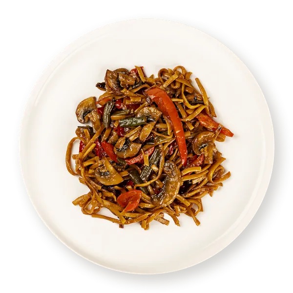 Изображение Лапша на теппане постная Удон с шампиньонами в соусе Унаги СП ТАБРИС вес 