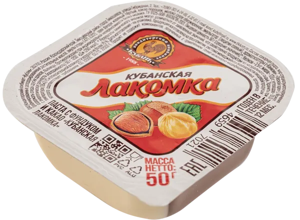 Изображение Крем г.Тимашевск Лакомка Кубанская с фундуком и какао Кубань КК п/б, 50 г