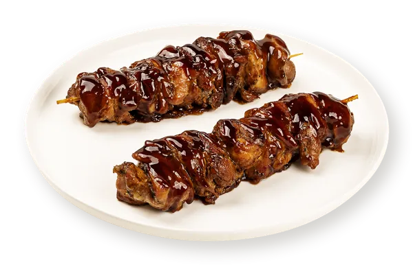 Изображение Шашлык на шпажке на теппане из филе куриного окорочка с соусом якитори СП ТАБРИС вес 