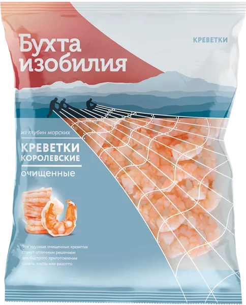 Изображение Морепродукты в/м очищенные Бухта Изобилия креветки королевские Агама м/у, 500 г