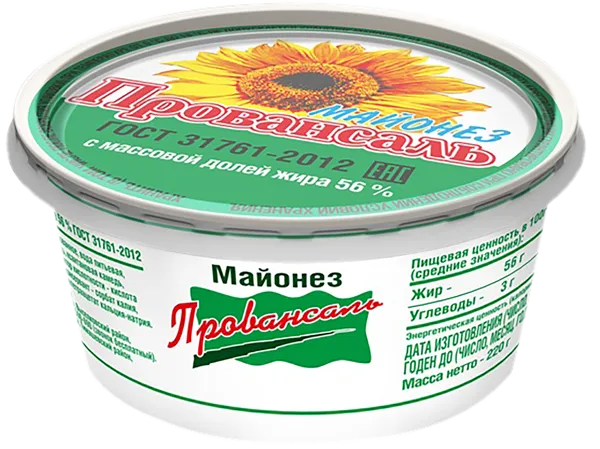 Изображение Майонез 56% Краснодарский провансаль Агрокомплекс им. Н.И. Ткачева п/б, 220 г