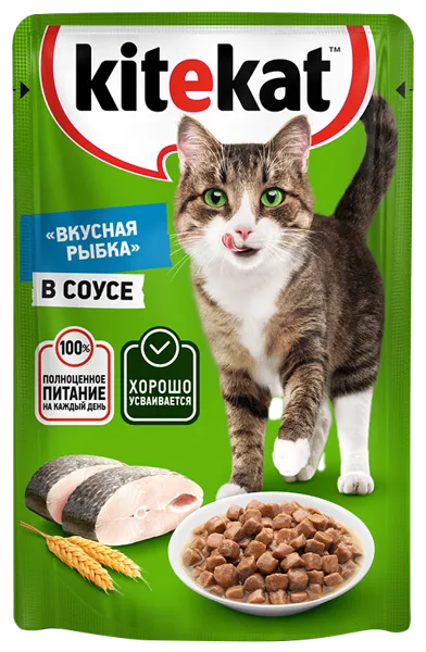 Изображение Корм для кошек Китекет рыба в соусе Марс м/у, 85 г