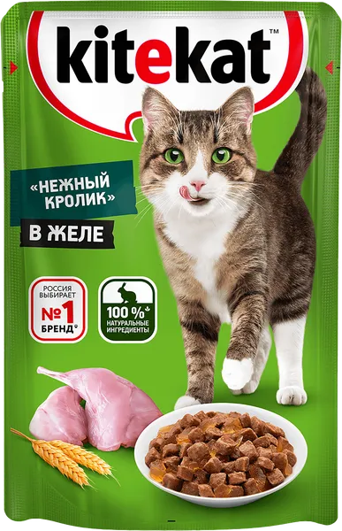 Изображение Корм для кошек Китекет нежный кролик желе Марс м/у, 85 г