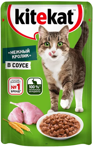Изображение Корм для кошек Китекет нежный кролик в соусе Марс м/у, 85 г