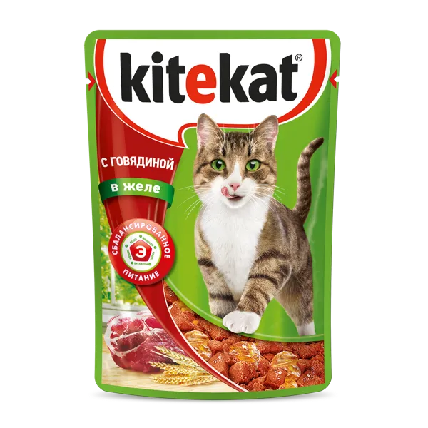 Изображение Корм для кошек Китекет говядина желе Марс м/у, 85 г