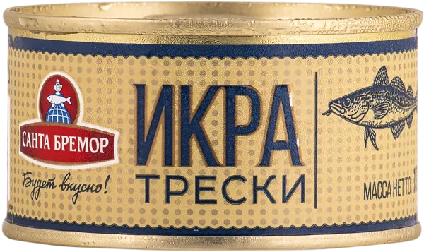 Изображение Икра Санта Бремор трески Санта Бремор СП ж/б, 130 г