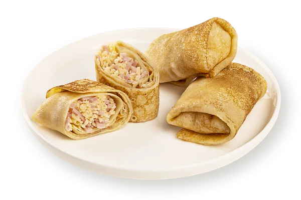 Изображение Блинчики с ветчиной и сыром на пшеничной муке СП ТАБРИС вес 