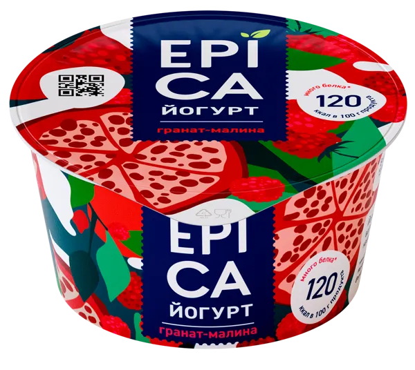 Изображение Йогурт 4,8% Эпика гранат-малина Эрманн п/б, 130 г