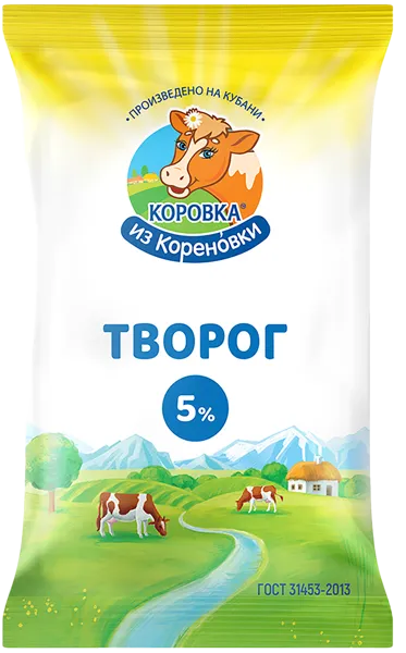 Изображение Творог 5% Коровка из Кореновки Кореновский МКК м/у, 180 г