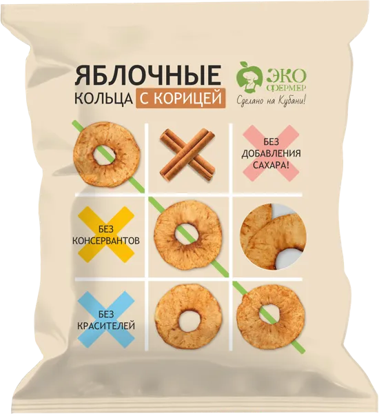 Изображение Сухофрукты из г.Краснодара Экофермер яблоко с корицей Рашковецкий ИП м/у, 75 г