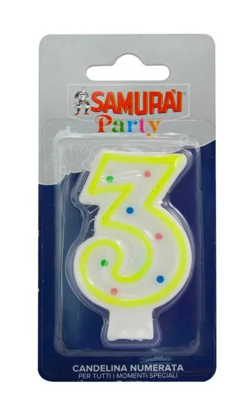 Изображение Свеча для торта Самурай цифра 3 Сисма к/у, 1 шт