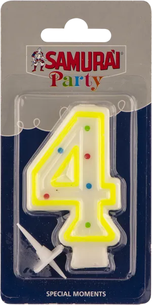 Изображение Свеча для торта Самурай цифра 4 Сисма к/у, 1 шт