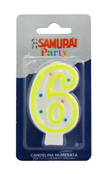 Изображение Свеча для торта Самурай цифра 6 Сисма к/у, 1 шт