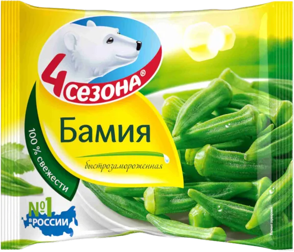 Изображение Овощи замороженные 4 Сезона бамия Хладоком Западный м/у, 400 г