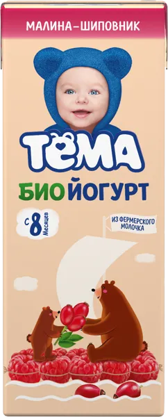 Изображение Биойогурт 2,8% с 8 месяцев Тема шиповник малина Эйч энд Эн т/р, 210 мл