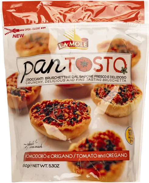Изображение Брускетта Пшеничная Ла Моле из Пьемонта пантосто томаты орегано Милан Ф.Ли м/у, 150 г