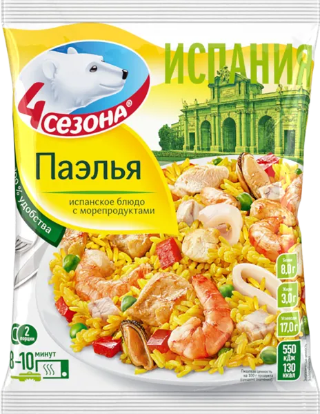 Изображение Готовое Блюдо замороженное 4 Сезона паэлья Хладоком Западный м/у, 600 г
