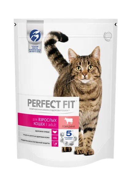 Изображение Корм для взрослых кошек Перфект Фит говядина Марс м/у, 650 г