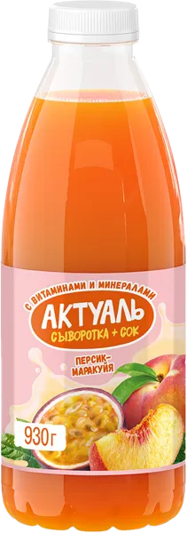 Изображение Напиток 0,1% сывороточный Актуаль персик Маракуйя Эйч энд Эн п/б, 930 мл