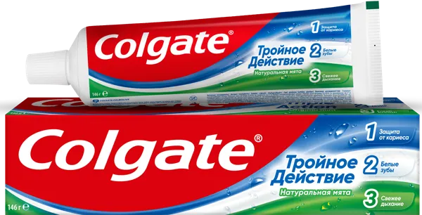 Изображение Зубная паста от кариеса Колгейт тройное действие мята Колгейт Палмолив к/у, 100 мл