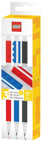 Изображение Ручки 0,7мм гелевые Лего классик красная черная синяя Гонконг Лтд п/у, 3 шт