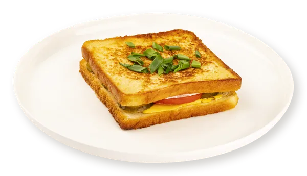 Изображение Сэндвич на пшеничном хлебе С ветчиной сыром обжаренный в яйце СП ТАБРИС бум/уп, 190 г