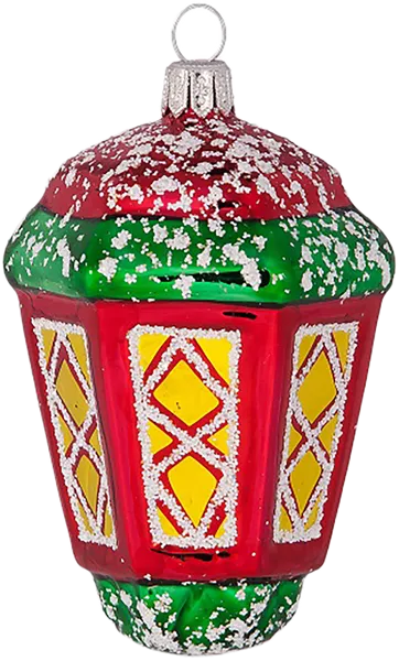 Изображение Ёлочное украшение стекло Ёлочка фонарь с752 Клинская игрушка к/у, 1 шт